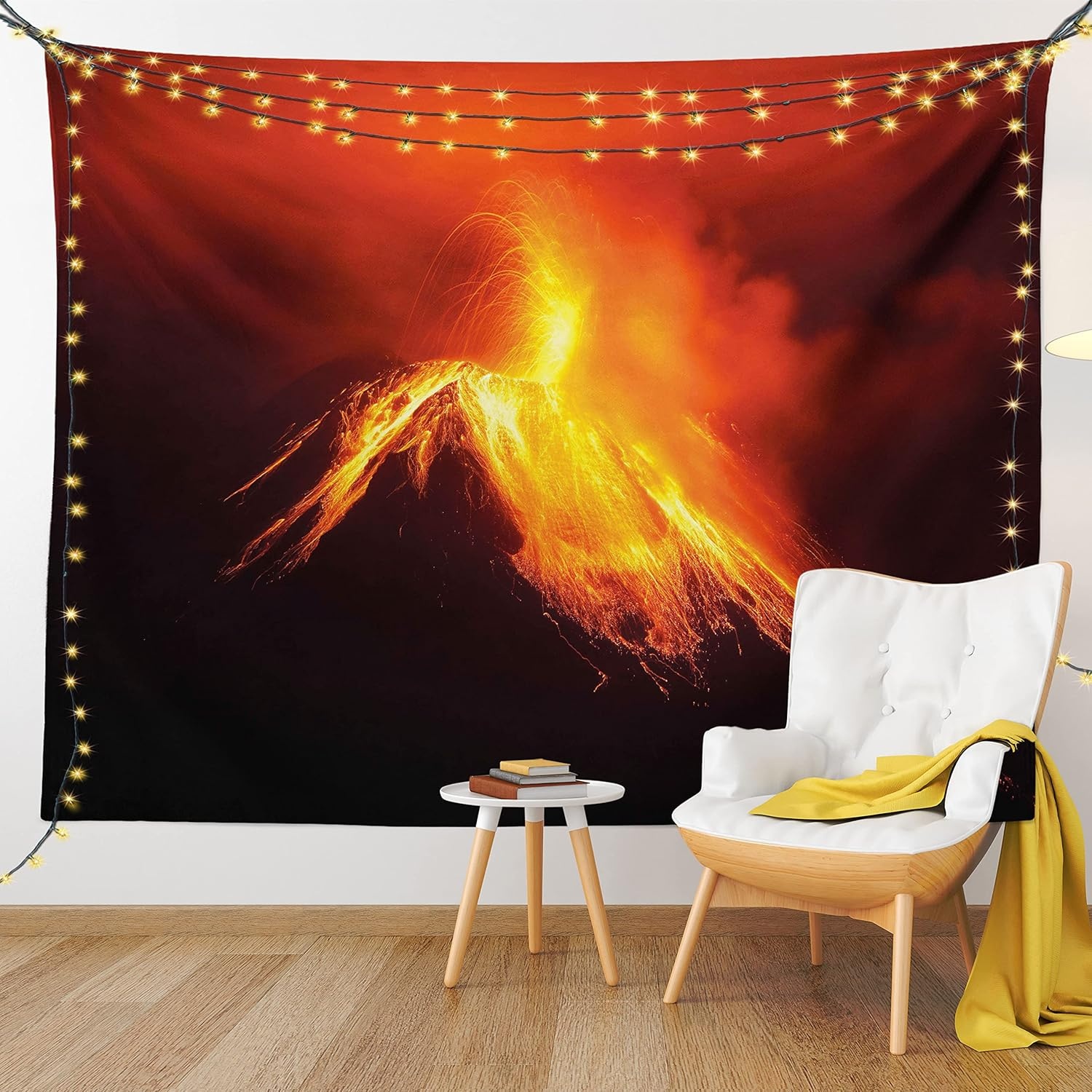 imageAmbesonne Modern Art Tapestry Hippie Funk Trippy Objects UFO Music Box Lips Tapes and Speakers Image Wall Hanging for Bedroom Living Room Dorm Decor 40 X 60 RainbowOrange Yellow Black