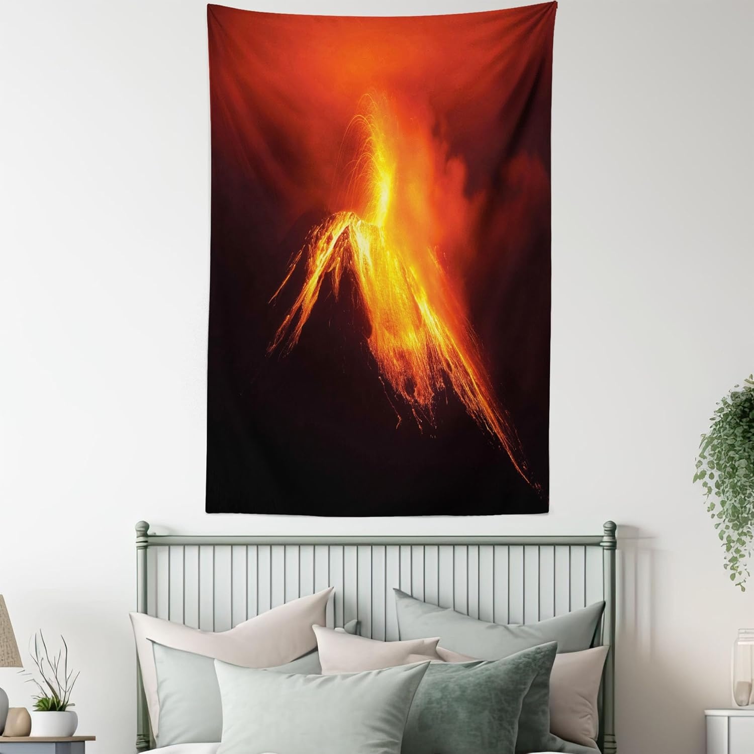 imageAmbesonne Modern Art Tapestry Hippie Funk Trippy Objects UFO Music Box Lips Tapes and Speakers Image Wall Hanging for Bedroom Living Room Dorm Decor 40 X 60 RainbowOrange Yellow Black