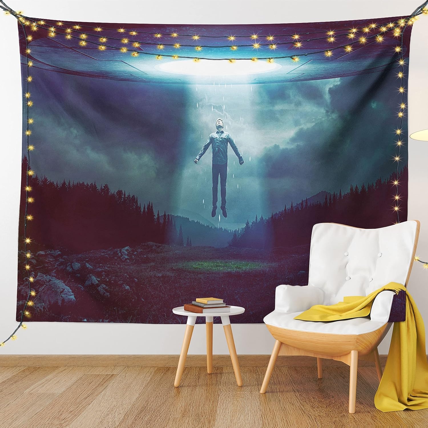 imageAmbesonne Modern Art Tapestry Hippie Funk Trippy Objects UFO Music Box Lips Tapes and Speakers Image Wall Hanging for Bedroom Living Room Dorm Decor 40 X 60 RainbowBurgundy Teal