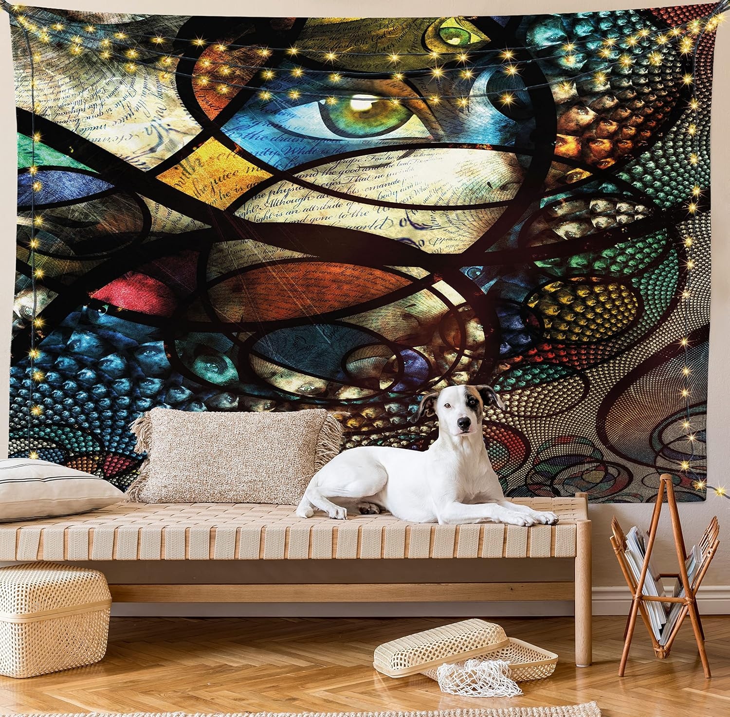 imageAmbesonne Modern Art Tapestry Hippie Funk Trippy Objects UFO Music Box Lips Tapes and Speakers Image Wall Hanging for Bedroom Living Room Dorm Decor 40 X 60 RainbowTaupe Sepia
