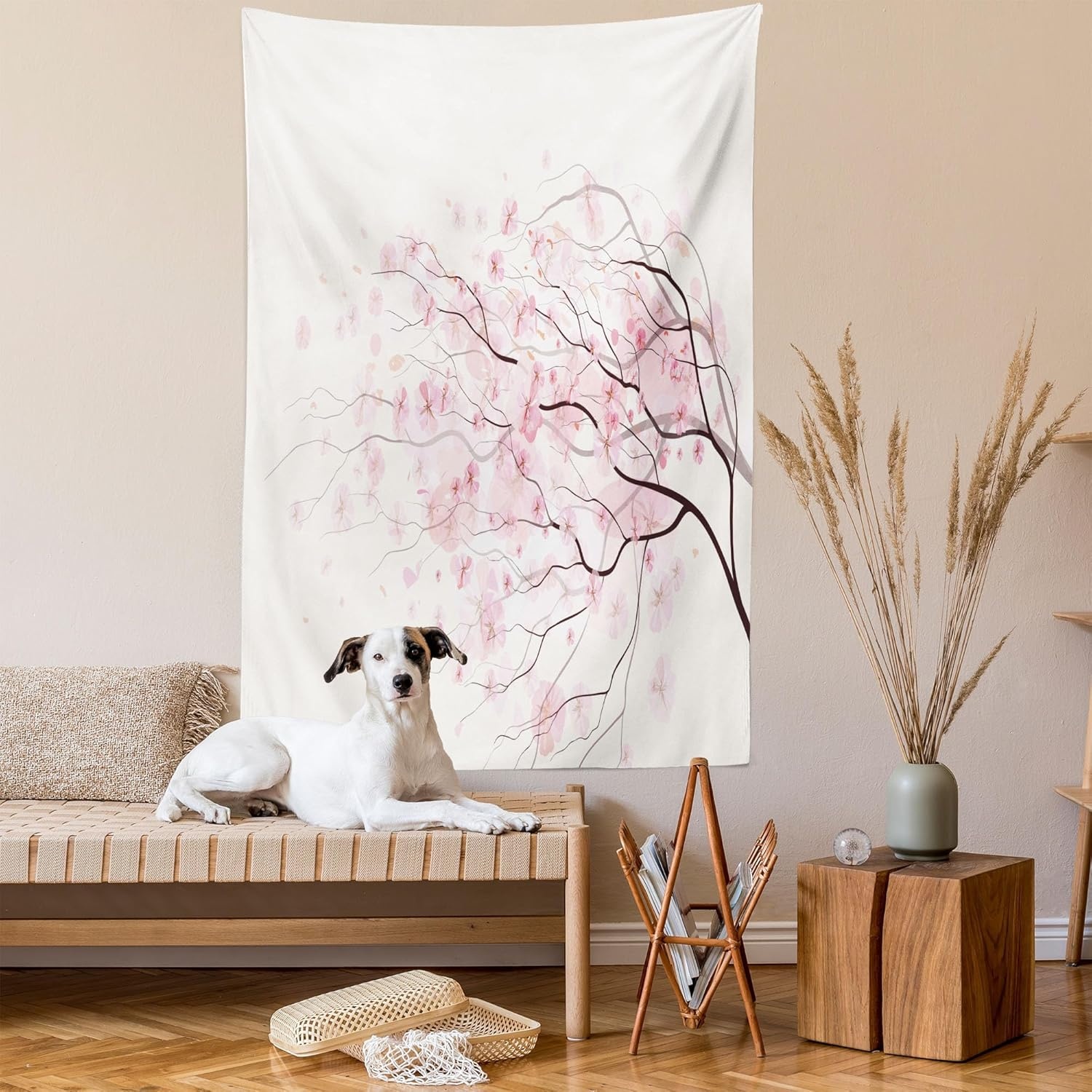 imageAmbesonne Modern Art Tapestry Hippie Funk Trippy Objects UFO Music Box Lips Tapes and Speakers Image Wall Hanging for Bedroom Living Room Dorm Decor 40 X 60 RainbowPink White