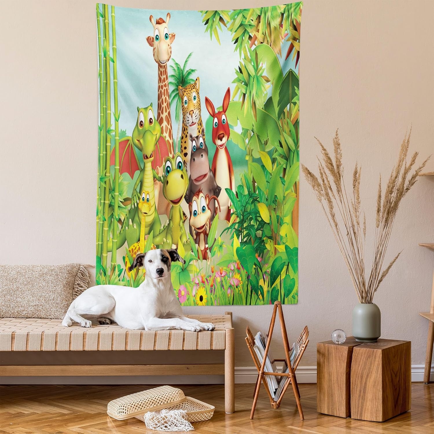 imageAmbesonne Modern Art Tapestry Hippie Funk Trippy Objects UFO Music Box Lips Tapes and Speakers Image Wall Hanging for Bedroom Living Room Dorm Decor 40 X 60 RainbowYellow Green