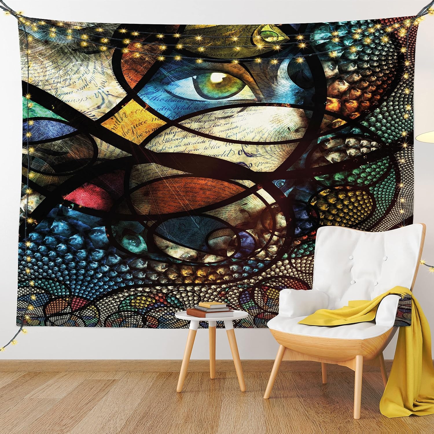 imageAmbesonne Modern Art Tapestry Hippie Funk Trippy Objects UFO Music Box Lips Tapes and Speakers Image Wall Hanging for Bedroom Living Room Dorm Decor 40 X 60 RainbowTaupe Sepia