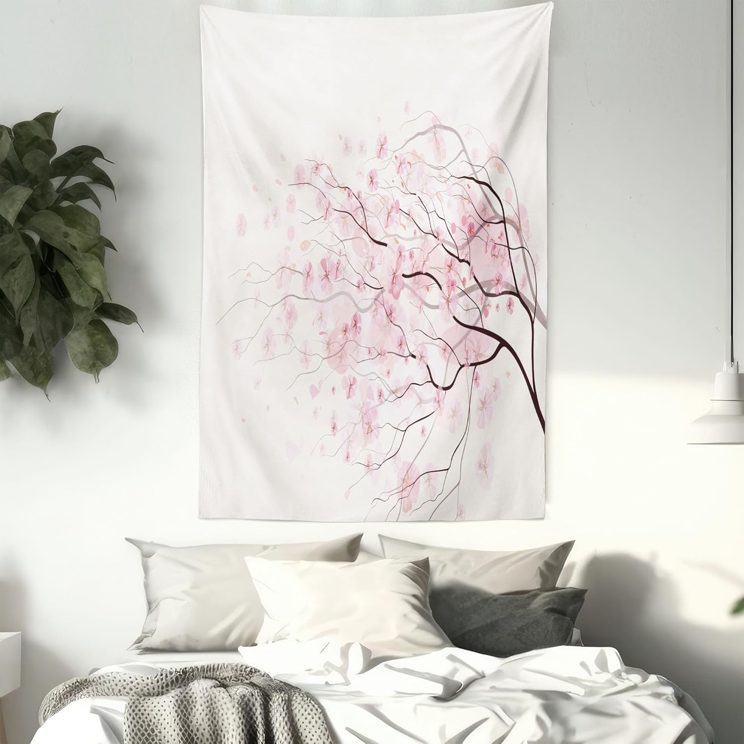 imageAmbesonne Modern Art Tapestry Hippie Funk Trippy Objects UFO Music Box Lips Tapes and Speakers Image Wall Hanging for Bedroom Living Room Dorm Decor 40 X 60 RainbowPink White