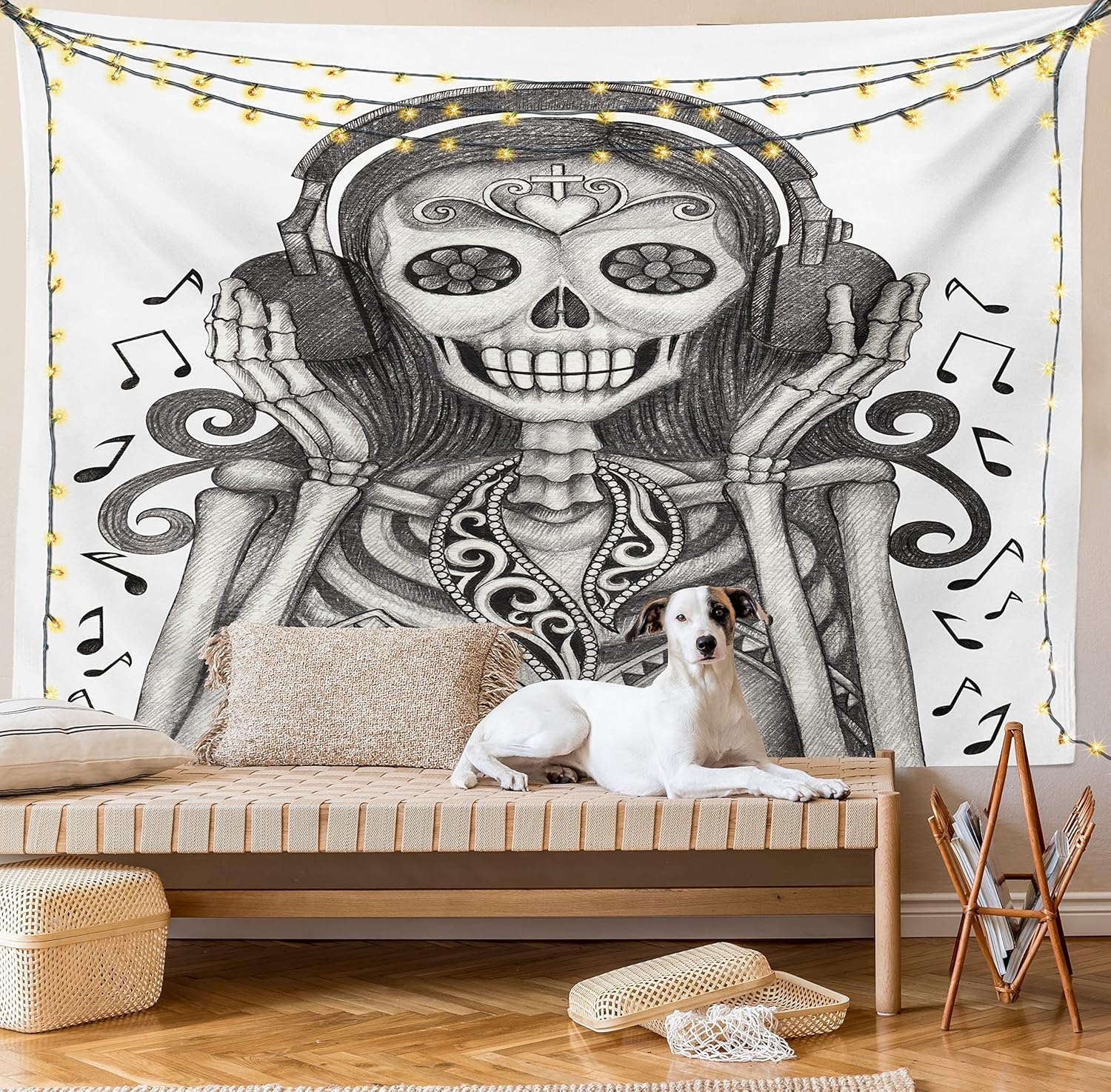 imageAmbesonne Modern Art Tapestry Hippie Funk Trippy Objects UFO Music Box Lips Tapes and Speakers Image Wall Hanging for Bedroom Living Room Dorm Decor 40 X 60 RainbowDust and Dimgrey