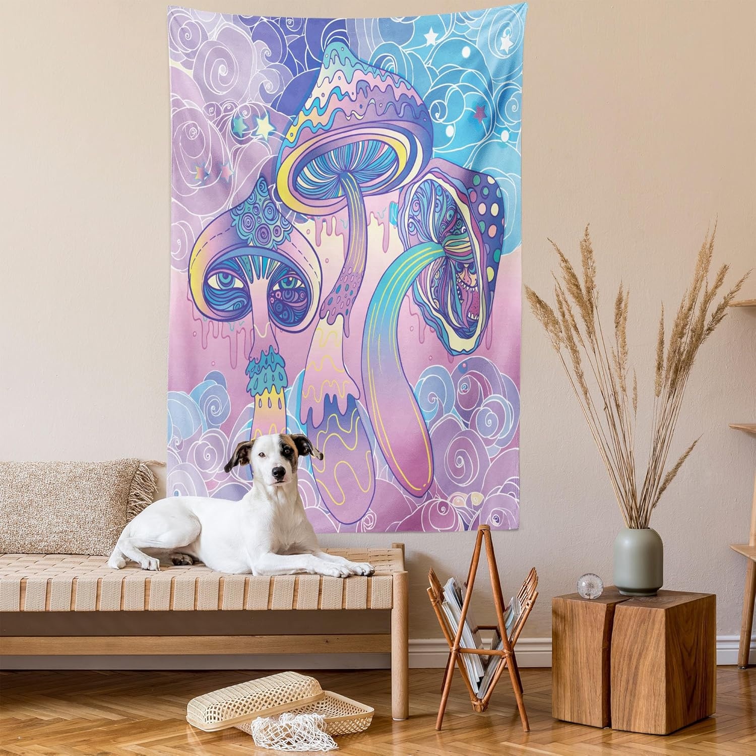 image:imageAmbesonne Mushroom Tapestry Trippy Drawing Design Sixties Visionary Psychedelic Shamanic Wall Hanging for Bedroom Living Room Dorm Decor 40 X 60 Pink Purple