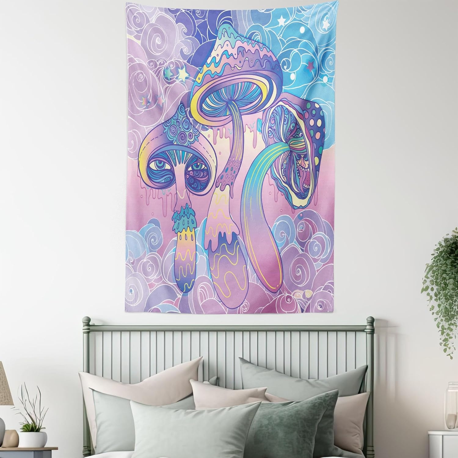 image:imageAmbesonne Mushroom Tapestry Trippy Drawing Design Sixties Visionary Psychedelic Shamanic Wall Hanging for Bedroom Living Room Dorm Decor 40 X 60 Pink Purple