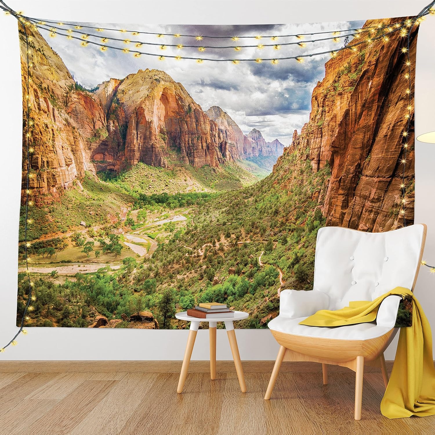 image:imageAmbesonne National Parks Tapestry Utah Plateau Mojave Desert Southwest Erosion Native Aztec Print Wall Hanging for Bedroom Living Room Dorm Decor 40 X 60 Brown Green