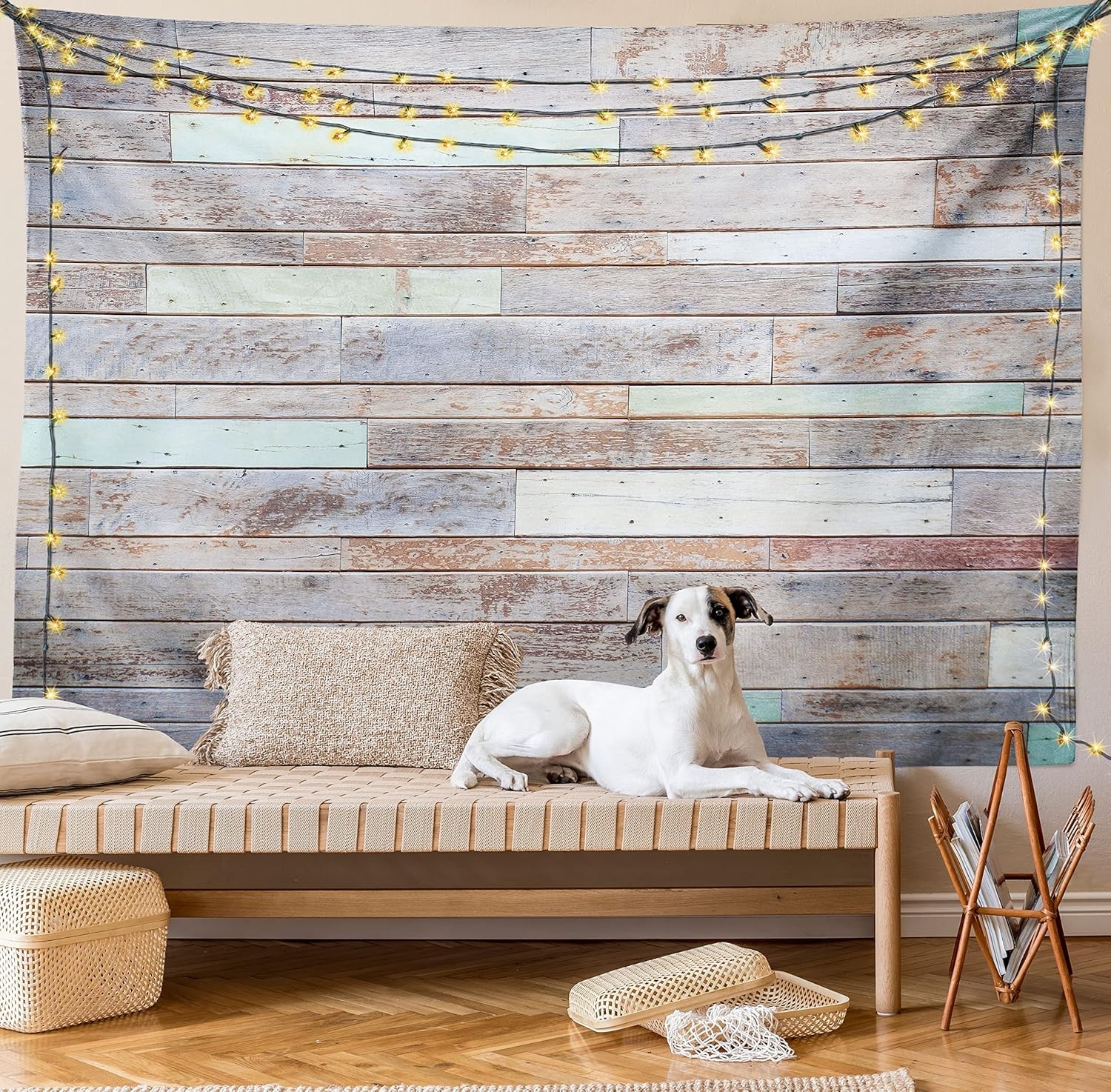 image:imageAmbesonne Rustic Tapestry Retro Style Old Fashioned Cabin Lumber Wall Boarding Building Panel Structure Wide Wall Hanging for Bedroom Living Room Dorm 80 X 60 Green Brown