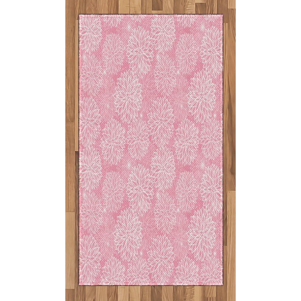 image:imageAmbesonne Dahlia Flower Area Rug Alluring Forms with Spots on The Backdrop Love Valentines Day Concept Flat Woven Accent Rug for Living Room Bedroom Dining Room 2 6 x 5 Pink White