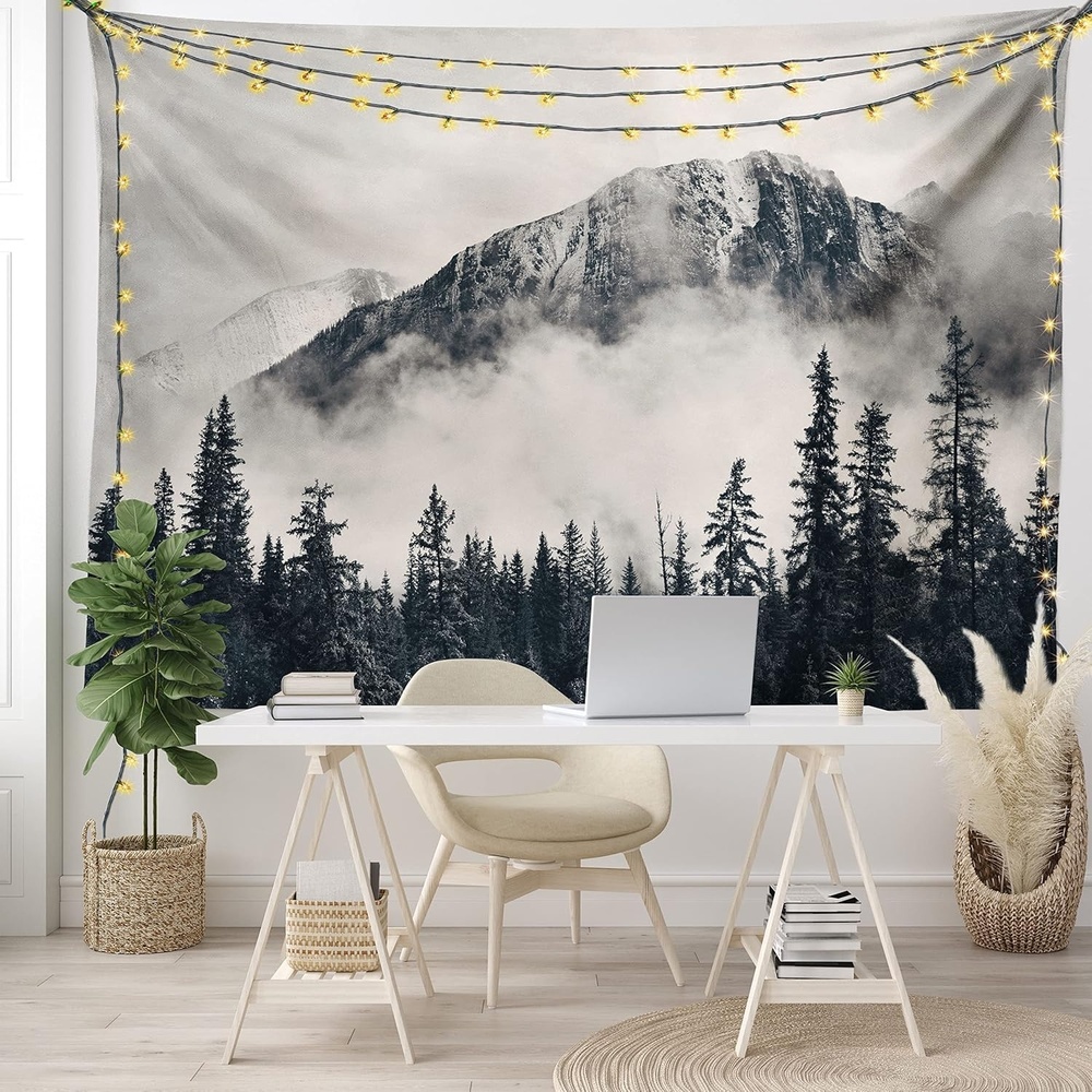 imageAmbesonne Modern Art Tapestry Hippie Funk Trippy Objects UFO Music Box Lips Tapes and Speakers Image Wall Hanging for Bedroom Living Room Dorm Decor 40 X 60 RainbowBlack and White