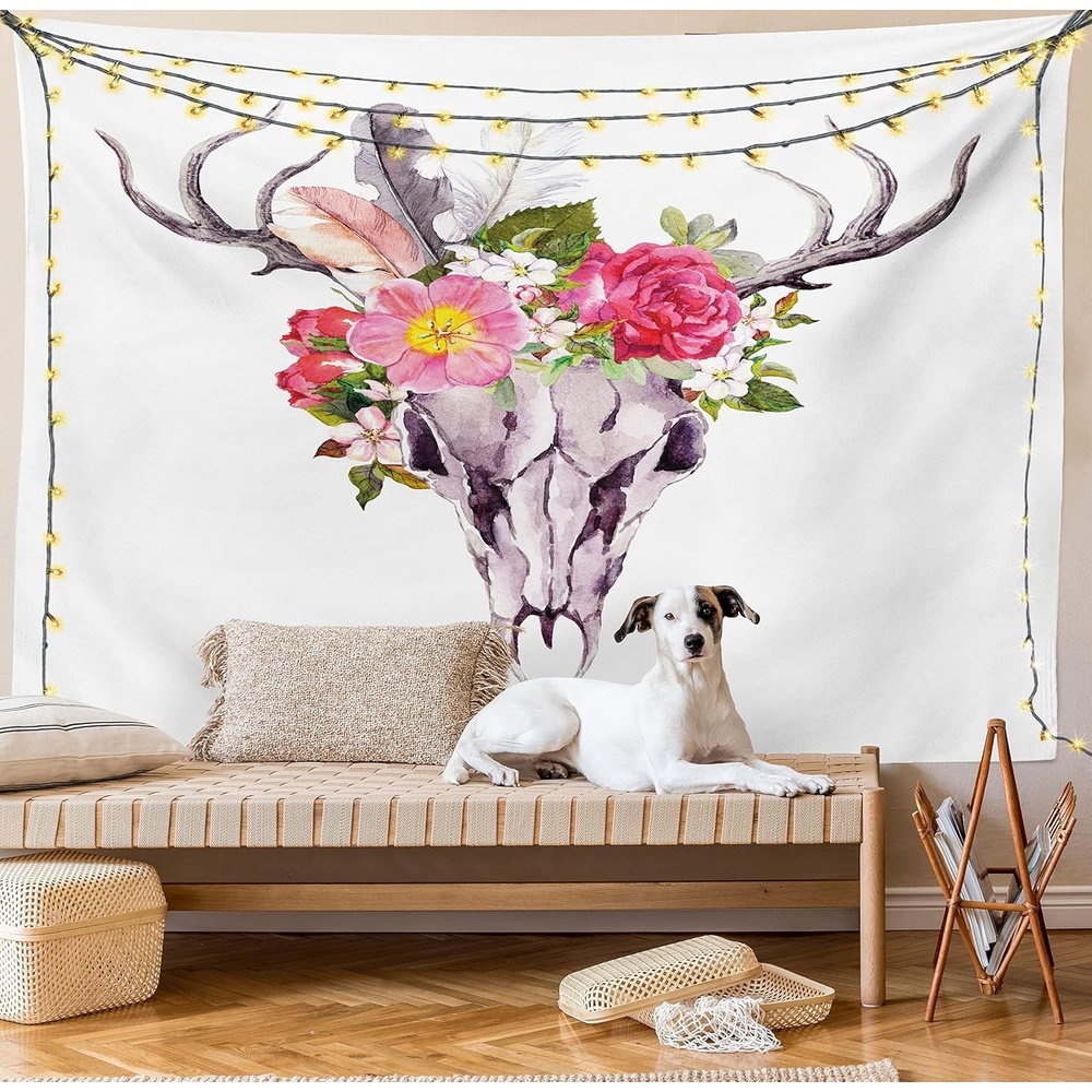 imageAmbesonne Modern Art Tapestry Hippie Funk Trippy Objects UFO Music Box Lips Tapes and Speakers Image Wall Hanging for Bedroom Living Room Dorm Decor 40 X 60 RainbowRose Purple Green