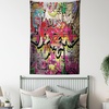 Ambesonne Brick Wall Tapestry, Graffiti on Urban Street Art Spray Paint Tagger Underground Theme Print, Wall Hanging for Bedroom Living Room Dorm Decor, 60″ X 80″, Magenta Beige