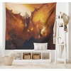 Ambesonne Fantasy Tapestry, Calling of the Dragon Magician for Evil Powers of the Universe Art Print, Wide Wall Hanging for Bedroom Living Room Dorm, 80″ X 60″, Orange Brown
