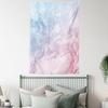 Ambesonne Fantasy Tapestry, Celestial View of Snow Capped Mountains and Alien Planet Print, Wide Wall Hanging for Bedroom Living Room Dorm, 60″ X 40″, White and Navy Blue(Pink Mauve and Blue)