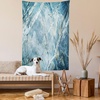 Ambesonne Fantasy Tapestry, Celestial View of Snow Capped Mountains and Alien Planet Print, Wide Wall Hanging for Bedroom Living Room Dorm, 60″ X 40″, White and Navy Blue(Light Blue)