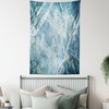 Ambesonne Fantasy Tapestry, Celestial View of Snow Capped Mountains and Alien Planet Print, Wide Wall Hanging for Bedroom Living Room Dorm, 60″ X 40″, White and Navy Blue(Light Blue)