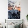 Ambesonne Fantasy Tapestry, Celestial View of Snow Capped Mountains and Alien Planet Print, Wide Wall Hanging for Bedroom Living Room Dorm, 60″ X 40″, White and Navy Blue(Bluegrey Salmon)