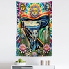 Ambesonne Fantasy Tapestry, Celestial View of Snow Capped Mountains and Alien Planet Print, Wide Wall Hanging for Bedroom Living Room Dorm, 60″ X 40″, White and Navy Blue(Multicolor Blue)