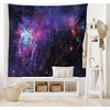 Ambesonne Fantasy Tapestry, Celestial View of Snow Capped Mountains and Alien Planet Print, Wide Wall Hanging for Bedroom Living Room Dorm, 60″ X 40″, White and Navy Blue(Black Purple)