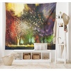 Ambesonne Fantasy Tapestry, Forest with Mysterious Trees and Birds Supernatural Vivid Wonder World, Wide Wall Hanging for Bedroom Living Room Dorm, 60″ X 40″, Yellow Purple