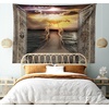 Ambesonne Fantasy Tapestry, Gaze Towards The Heavens with 2 Angels Dancing Dream Mystic Lands Image, Wall Hanging for Bedroom Living Room Dorm Decor, 40″ X 60″, Taupe Yellow