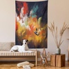 Ambesonne Fantasy Tapestry, Man on a Boat Floating Within Nebula Cloud in Colorful Psychedelic Style of an Background Artwork, Wall Hanging for Bedroom Living Room Dorm Decor, 40″ X 60″, Night Blue