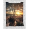 Ambesonne Beach Tapestry, Calm Coastal Scene of Dawn Horizon in the Middle of Nowhere Cloudy Sunset Ocean Bay Idyllic View Image, Wall Hanging for Bedroom Living Room Dorm Decor, 40″ X 60″, Yellow Tan