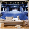 Ambesonne Bowling Party Tapestry, Symmetrical Bowling Pins on an Empty Alley Hobby Fun Challenge Theme, Wide Wall Hanging for Bedroom Living Room Dorm, 80″ X 60″, Blue White Red