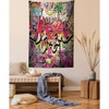 Ambesonne Brick Wall Tapestry, Graffiti on Urban Street Art Spray Paint Tagger Underground Theme Print, Wall Hanging for Bedroom Living Room Dorm Decor, 60″ X 80″, Magenta Beige