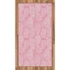 Ambesonne Dahlia Flower Area Rug, Alluring Forms with Spots on The Backdrop Love Valentine’s Day Concept, Flat Woven Accent Rug for Living Room Bedroom Dining Room, 2′ 6″ x 5′, Pink White