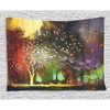 Ambesonne Fantasy Tapestry, Forest with Mysterious Trees and Birds Supernatural Vivid Wonder World, Wide Wall Hanging for Bedroom Living Room Dorm, 60″ X 40″, Yellow Purple