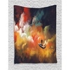 Ambesonne Fantasy Tapestry, Man on a Boat Floating Within Nebula Cloud in Colorful Psychedelic Style of an Background Artwork, Wall Hanging for Bedroom Living Room Dorm Decor, 40″ X 60″, Night Blue