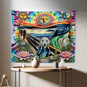 Ambesonne Fantasy Tapestry, Celestial View of Snow Capped Mountains and Alien Planet Print, Wide Wall Hanging for Bedroom Living Room Dorm, 60″ X 40″, White and Navy Blue(Multicolor Blue)
