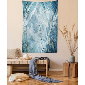 Ambesonne Fantasy Tapestry, Celestial View of Snow Capped Mountains and Alien Planet Print, Wide Wall Hanging for Bedroom Living Room Dorm, 60″ X 40″, White and Navy Blue(Light Blue)