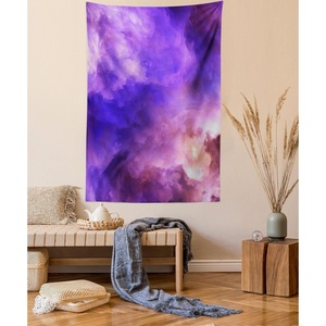 Ambesonne Purple Tapestry, Surreal Storm Clouds in Divine Color Sky Mystical Atmospheric Cosmos Universe Ombre Pastel Changes Print, Wall Hanging for Bedroom Living Room Dorm Decor, 60″ X 80″, Violet(Silky Satin Fabric)