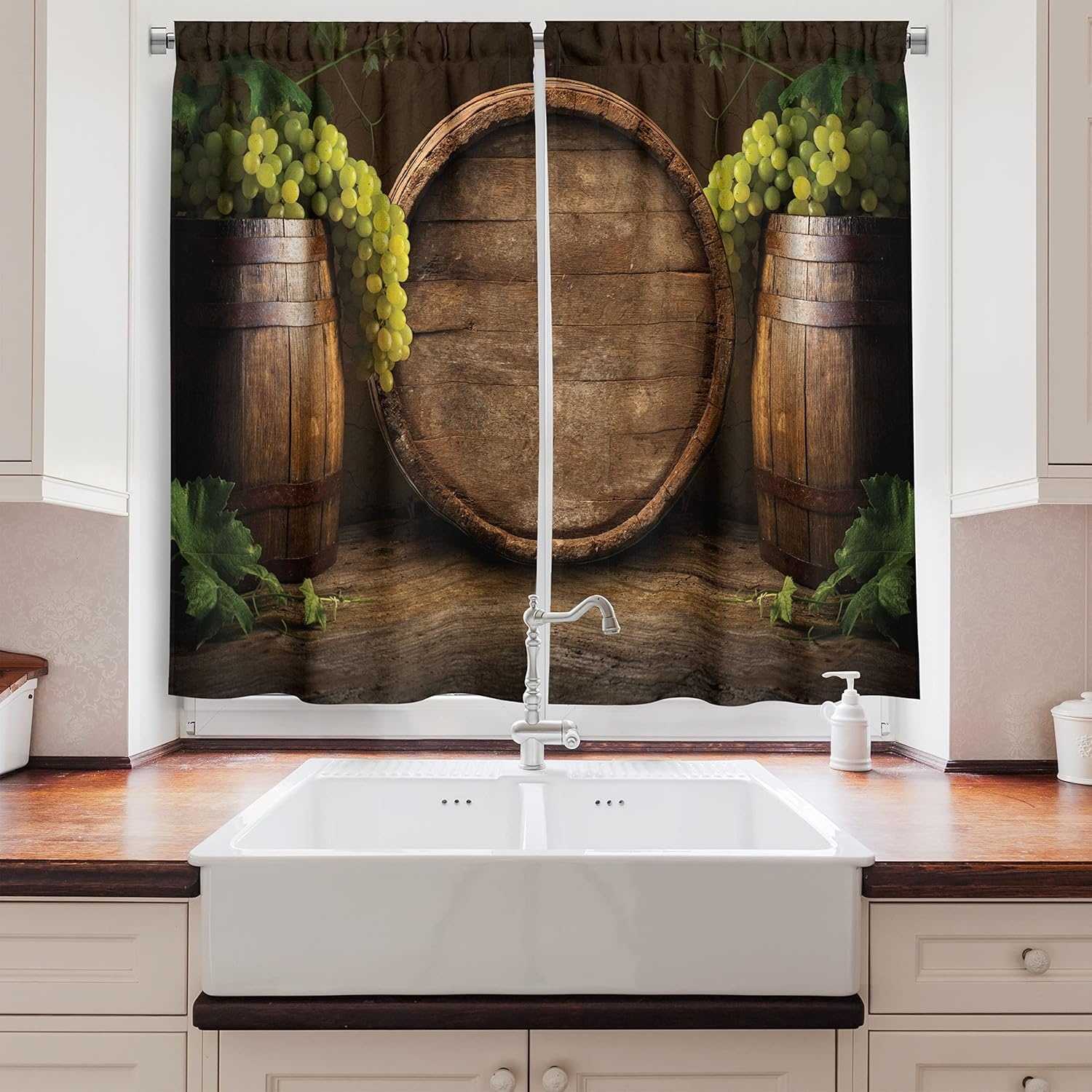 image:imageAmbesonne Modern Kitchen Curtains Aerial View of Mountain Range with Creek Northern Horizon Idyllic Artwork Window Drapes 2 Panel Set for Kitchen Cafe Decor 55 X 39 Orange BlueApple Green