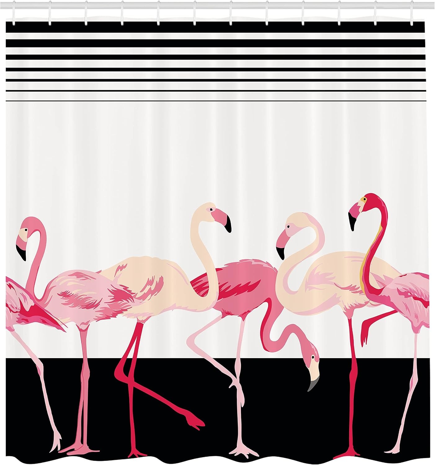 image:imageAmbesonne Floral Shower Curtain Illustration of Poppy Flowers Oil Painting on Canvas Romantic Design Print Cloth Fabric Bathroom Decor Set with Hooks 69 W x 70 L Yellow OrangeBlack