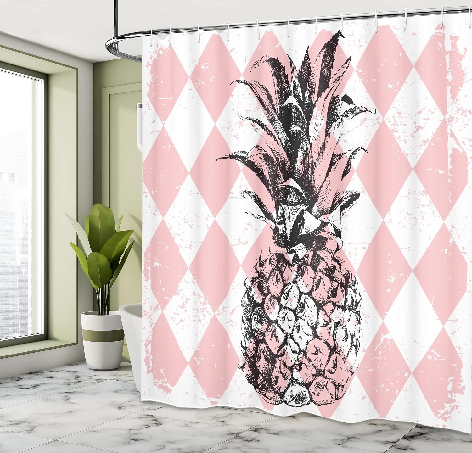 image:imageAmbesonne Floral Shower Curtain Illustration of Poppy Flowers Oil Painting on Canvas Romantic Design Print Cloth Fabric Bathroom Decor Set with Hooks 69 W x 70 L Yellow OrangeBlack Pink