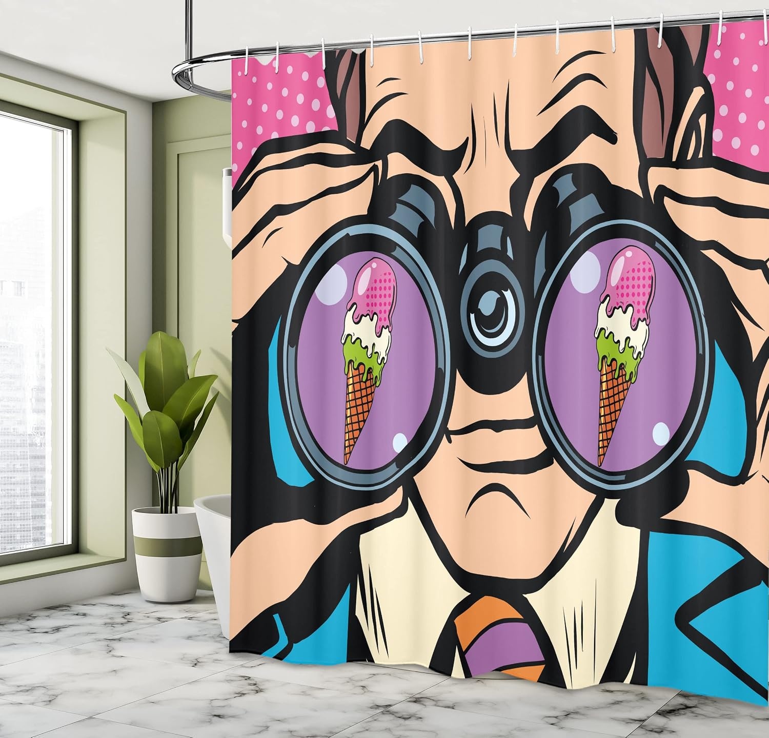 image:imageAmbesonne Floral Shower Curtain Illustration of Poppy Flowers Oil Painting on Canvas Romantic Design Print Cloth Fabric Bathroom Decor Set with Hooks 69 W x 70 L Yellow OrangePink Blue