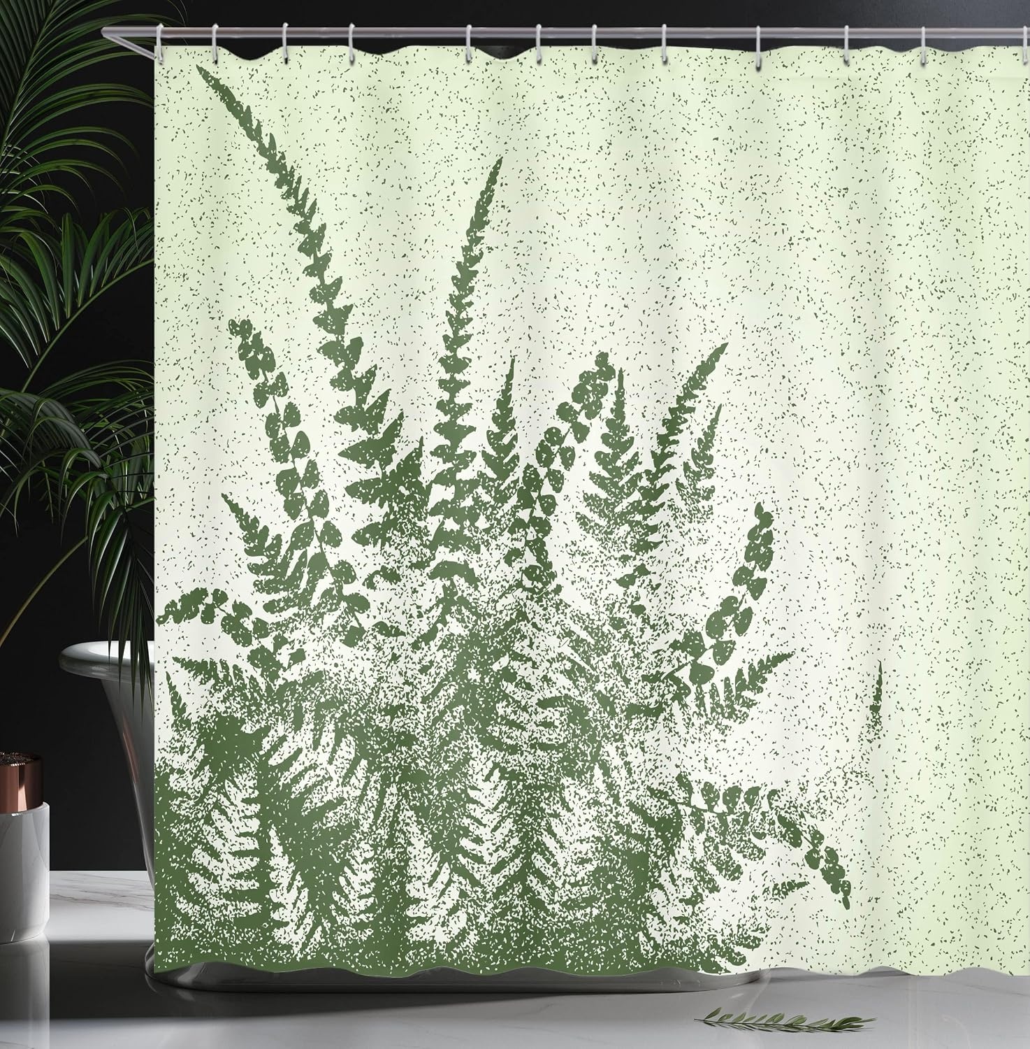 image:imageAmbesonne Floral Shower Curtain Illustration of Poppy Flowers Oil Painting on Canvas Romantic Design Print Cloth Fabric Bathroom Decor Set with Hooks 69 W x 70 L Yellow OrangeGreen Olive