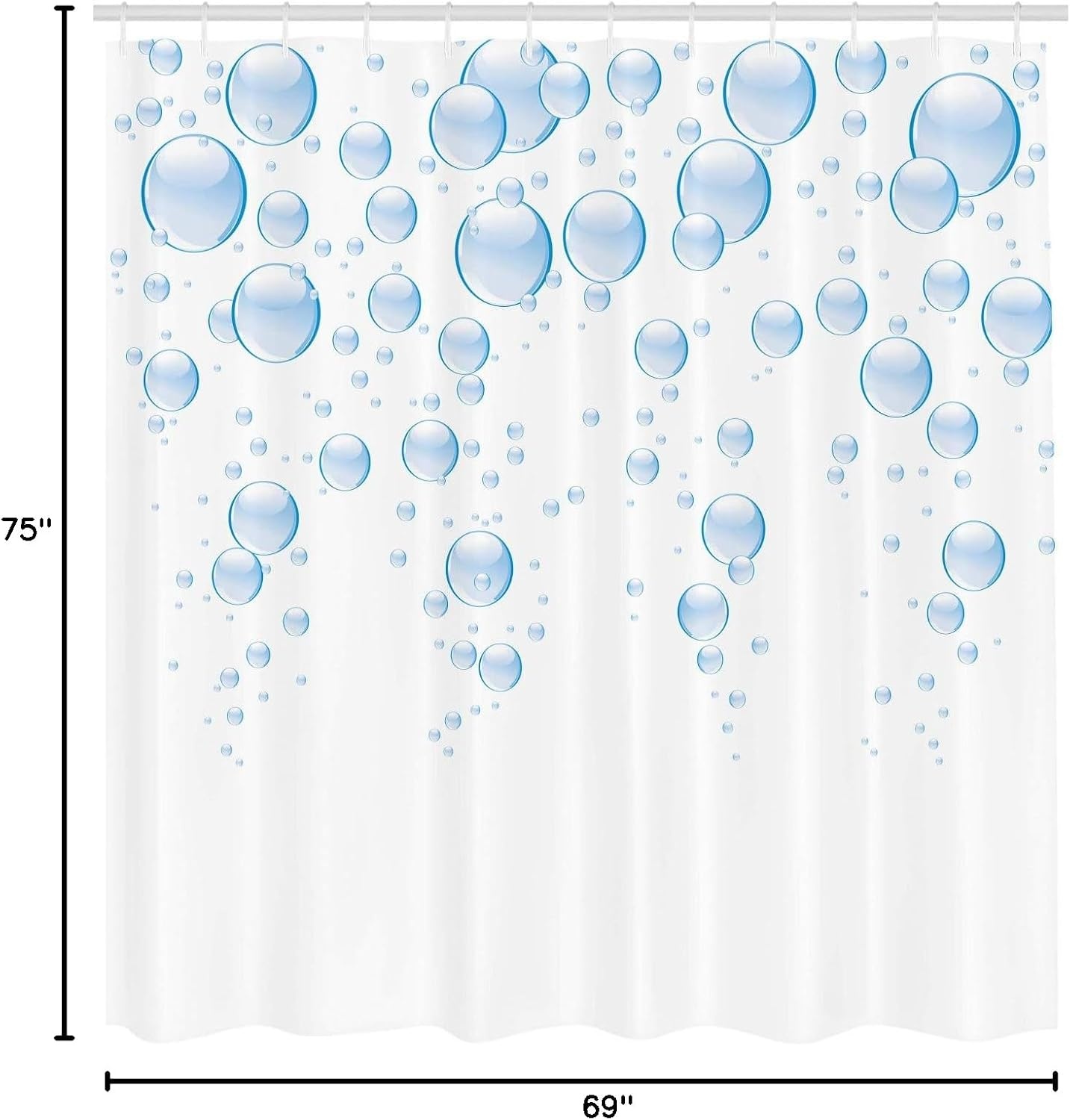 image:imageAmbesonne Floral Shower Curtain Illustration of Poppy Flowers Oil Painting on Canvas Romantic Design Print Cloth Fabric Bathroom Decor Set with Hooks 69 W x 70 L Yellow OrangePale Blue White