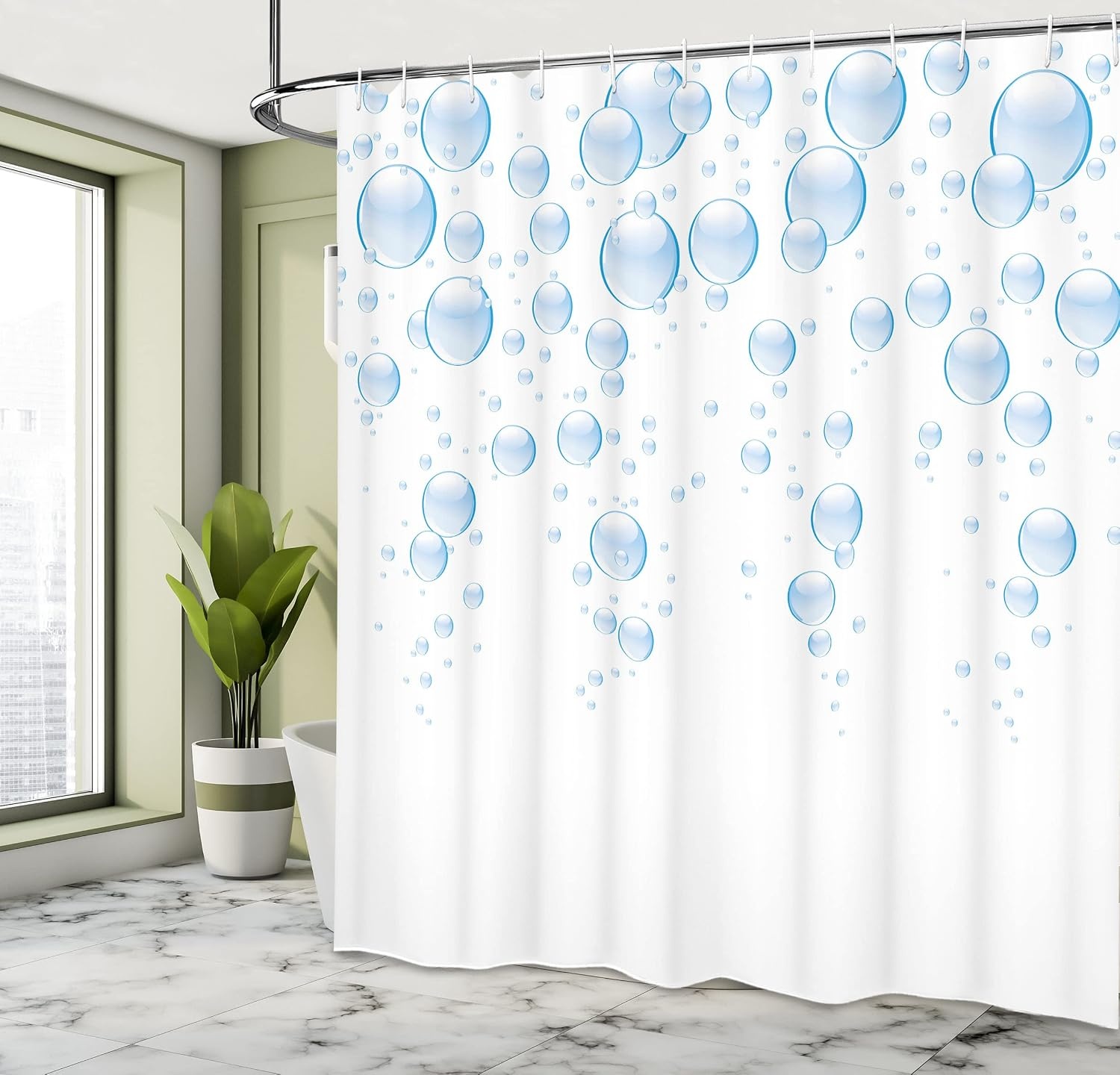 image:imageAmbesonne Floral Shower Curtain Illustration of Poppy Flowers Oil Painting on Canvas Romantic Design Print Cloth Fabric Bathroom Decor Set with Hooks 69 W x 70 L Yellow OrangePale Blue White