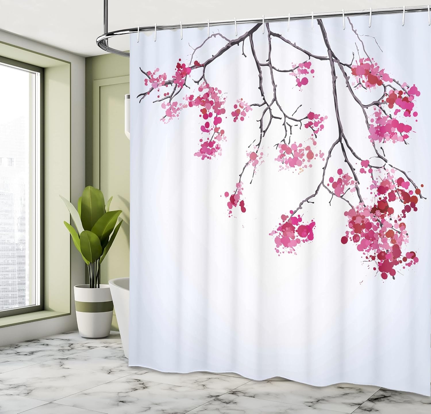 image:imageAmbesonne Floral Shower Curtain Illustration of Poppy Flowers Oil Painting on Canvas Romantic Design Print Cloth Fabric Bathroom Decor Set with Hooks 69 W x 70 L Yellow OrangeDimgray Black
