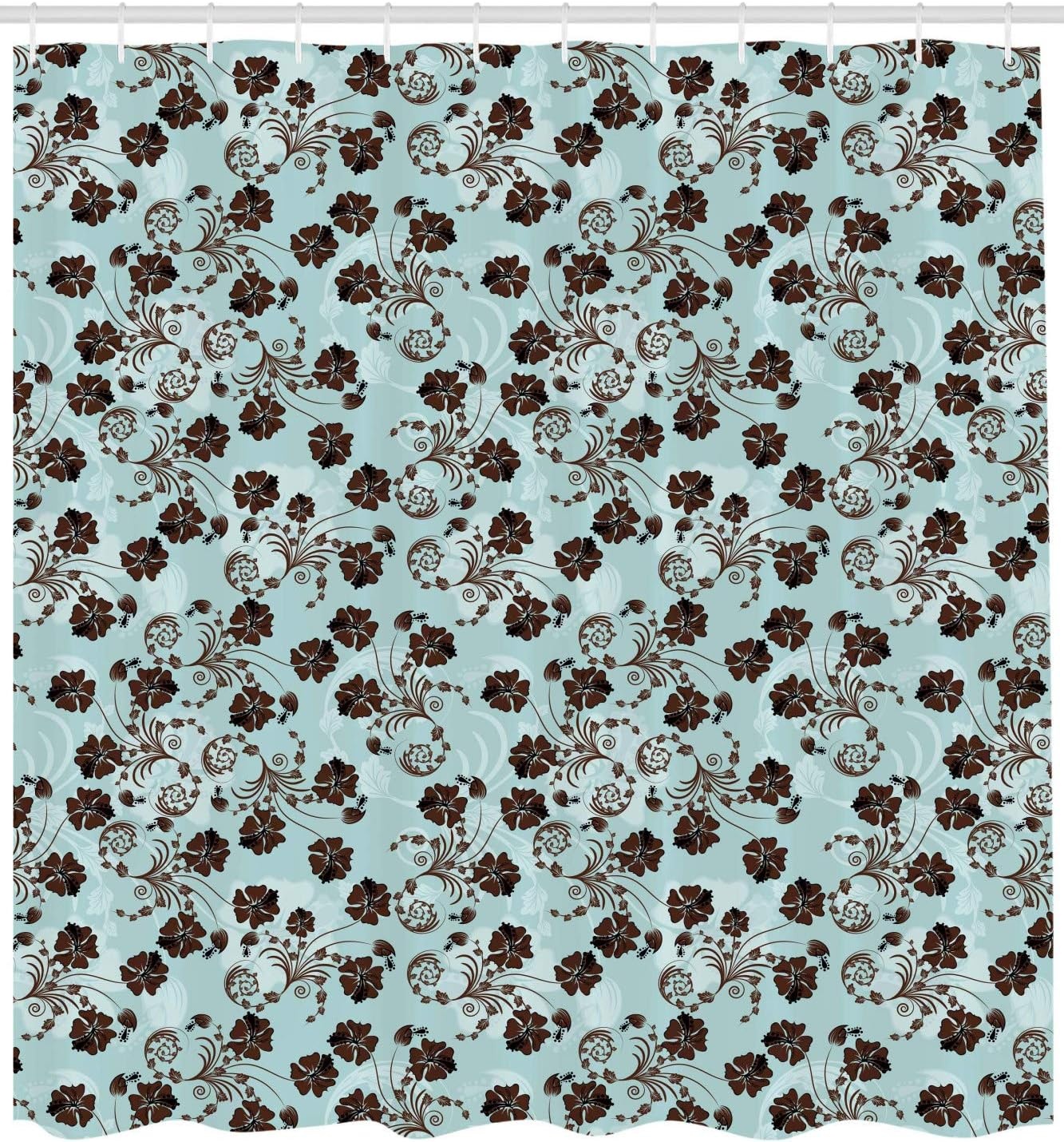 image:imageAmbesonne Floral Shower Curtain Illustration of Poppy Flowers Oil Painting on Canvas Romantic Design Print Cloth Fabric Bathroom Decor Set with Hooks 69 W x 70 L Yellow OrangeBlue Brown