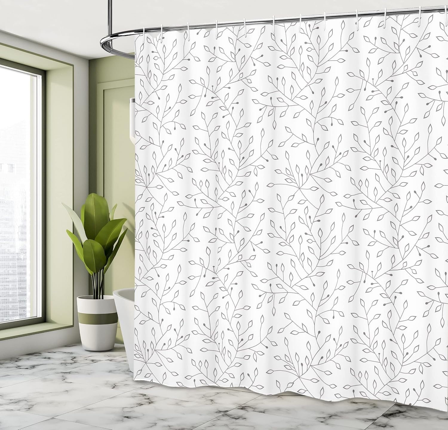 image:imageAmbesonne Floral Shower Curtain Illustration of Poppy Flowers Oil Painting on Canvas Romantic Design Print Cloth Fabric Bathroom Decor Set with Hooks 69 W x 70 L Yellow OrangePearl Grey