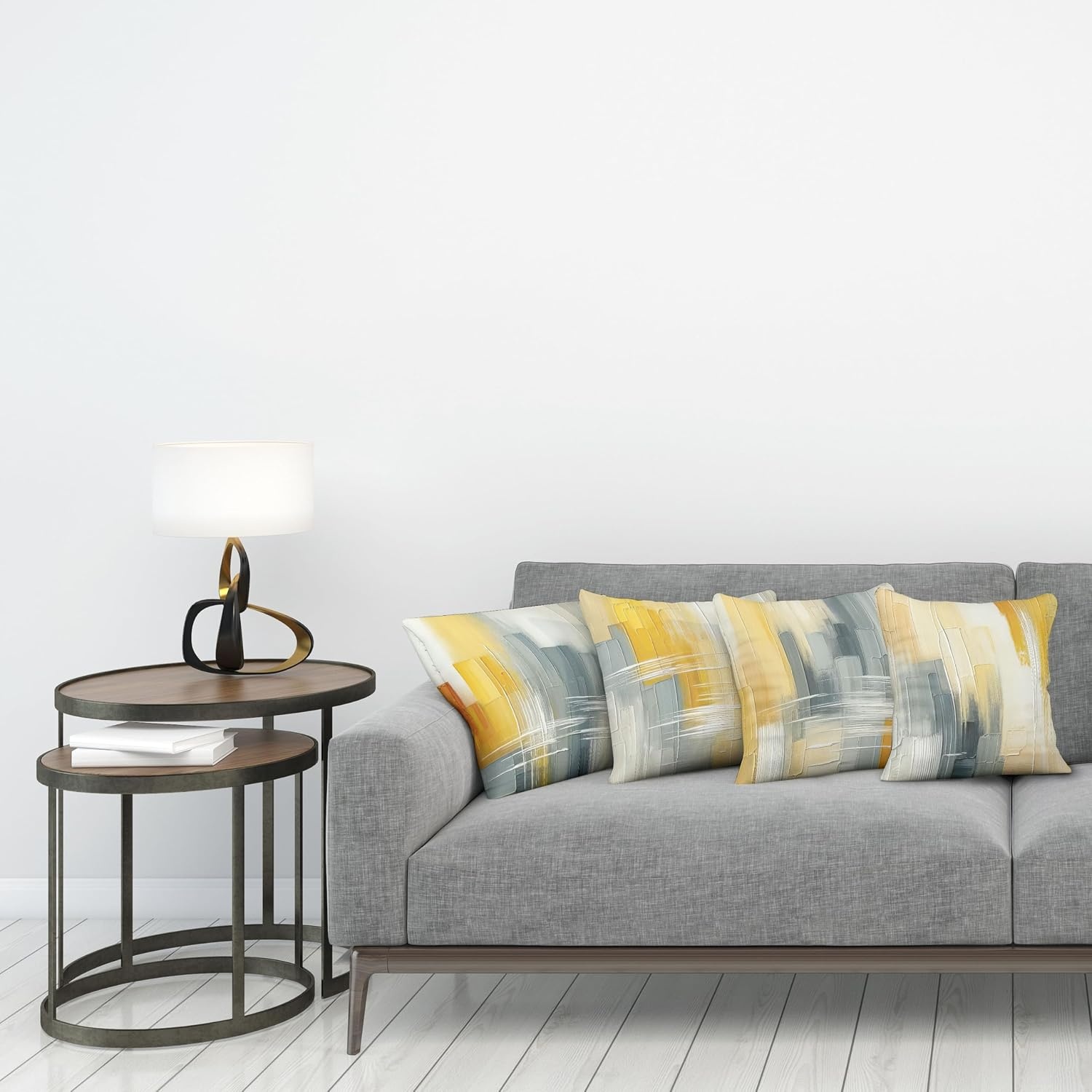 image:imageAmbesonne Leaf Throw Pillow Cushion Case Pattern with Leaves in The Springtime Greenery Bushes Ecology Garden Growth Decorative Rectangle Accent Pillow Cover 36 X 16 Apple Green WhiteBlue Grey and Mustard
