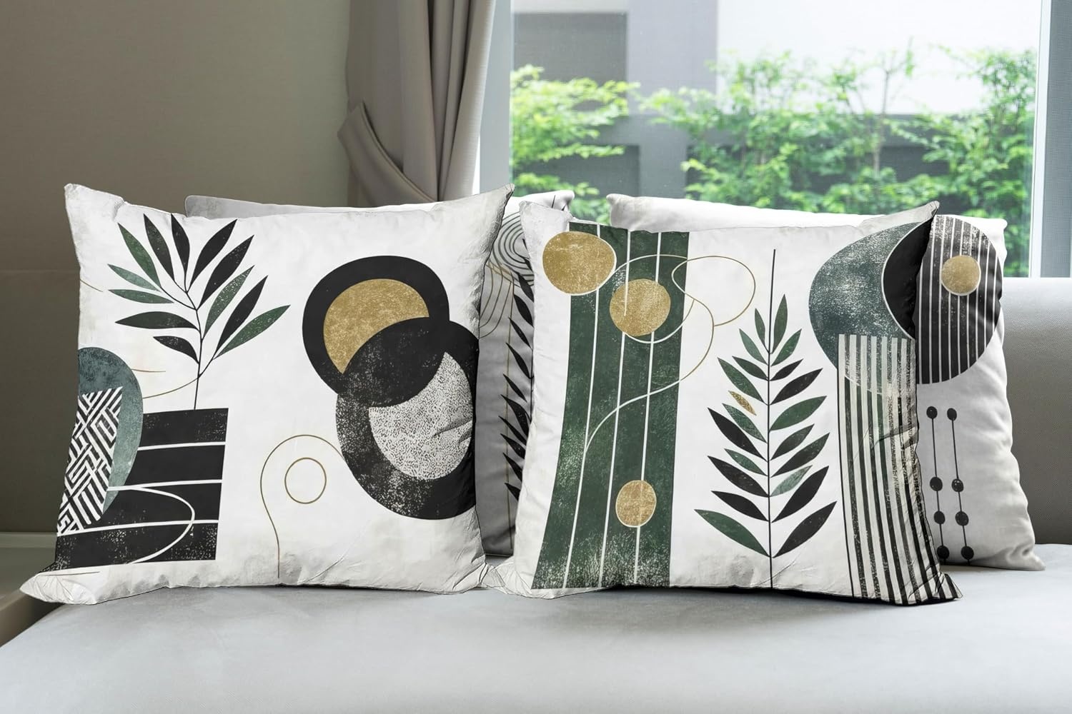 image:imageAmbesonne Leaf Throw Pillow Cushion Case Pattern with Leaves in The Springtime Greenery Bushes Ecology Garden Growth Decorative Rectangle Accent Pillow Cover 36 X 16 Apple Green WhiteHunter Green and Sand Brown