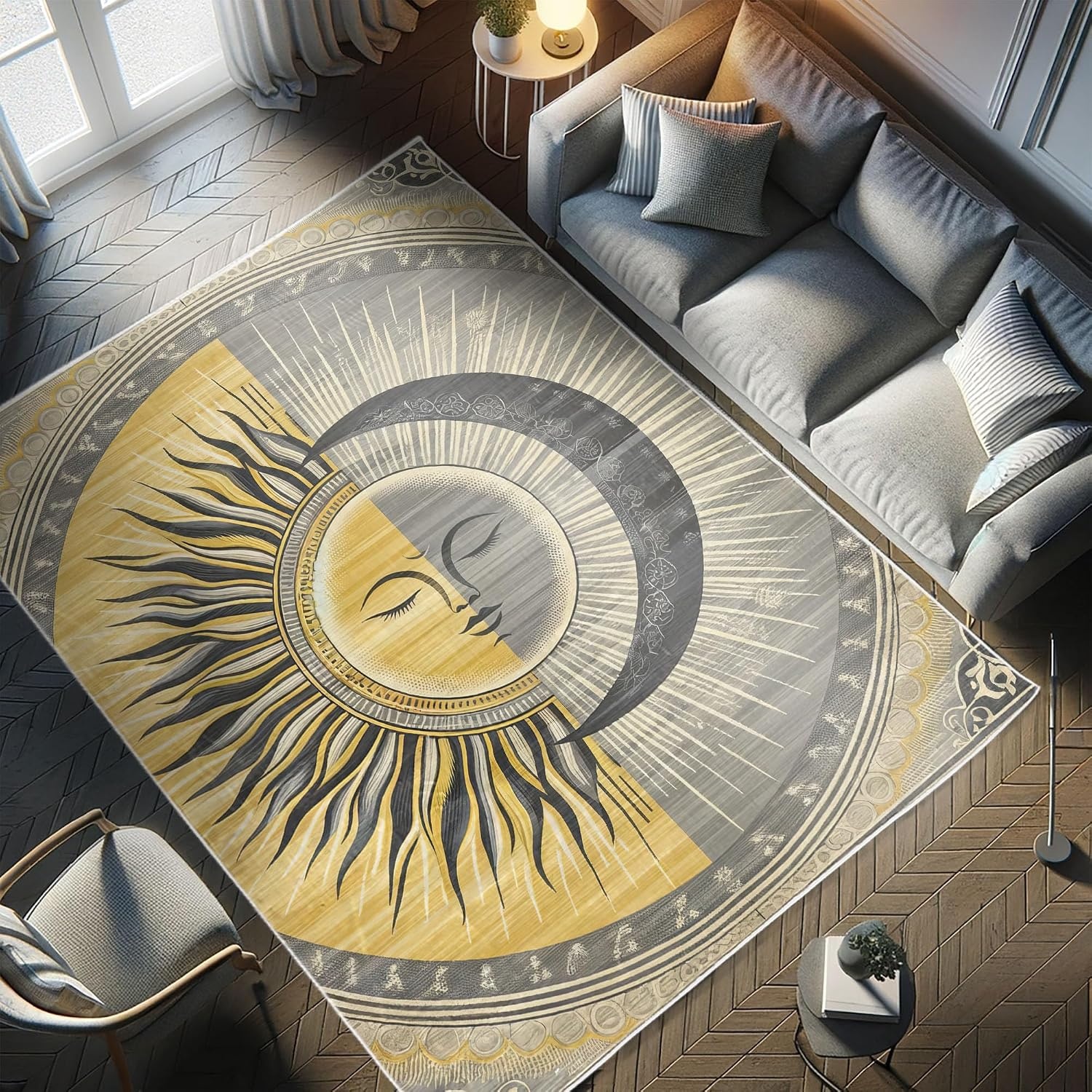 image:imageAmbesonne Modern Boho Decorative Rug Contemporary Urban Jungle Monstera Leaves with Mid Century Lines Quality Carpet for Bedroom Dorm and Living Room 2 2 x 3 7 Olive Green Beige CaramelMustard Purpleblue