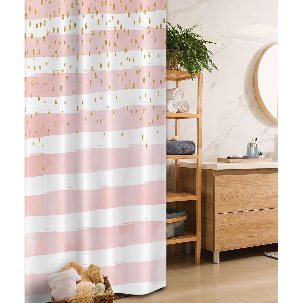 image:imageAmbesonne Floral Shower Curtain Illustration of Poppy Flowers Oil Painting on Canvas Romantic Design Print Cloth Fabric Bathroom Decor Set with Hooks 69 W x 70 L Yellow OrangePink Yellow